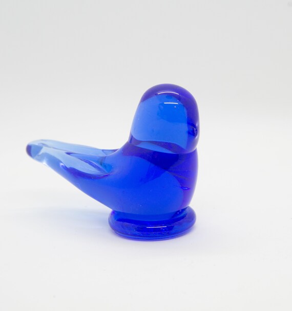 Blue Bird of Happiness Fayetteville Arkansas Artist Signed Vintage Blue Bird Glass Studio