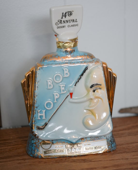 Vintage 1973 Bob Hope Classic Golf Jim Beam Decanter golfing Liquor Decanter La Quinta desert Classic PGA