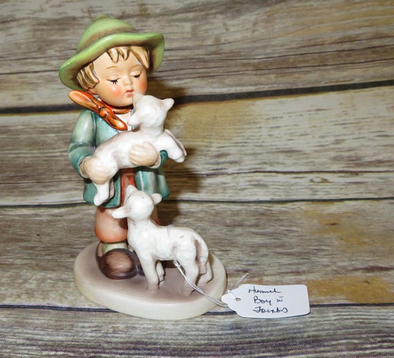 1960-72 Shepherd's Boy #64 TMK3 1960-72 stands 6.50" tall Hummel Goebel Boy with Lamb