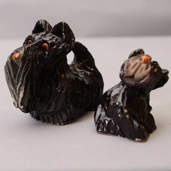 Adult Scotty Dog and Puppy Artesania Rinconada Figurine Original Signed Original , retired.