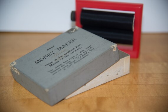 Vintage 1950s Adams Magic Trick Money Maker Magicians Prank Complete with instructions and fake bill Free ship
