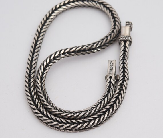 Vintage Suarti 925 Sterling Necklace 18" Sterling Silver Heavy Boxy Chain