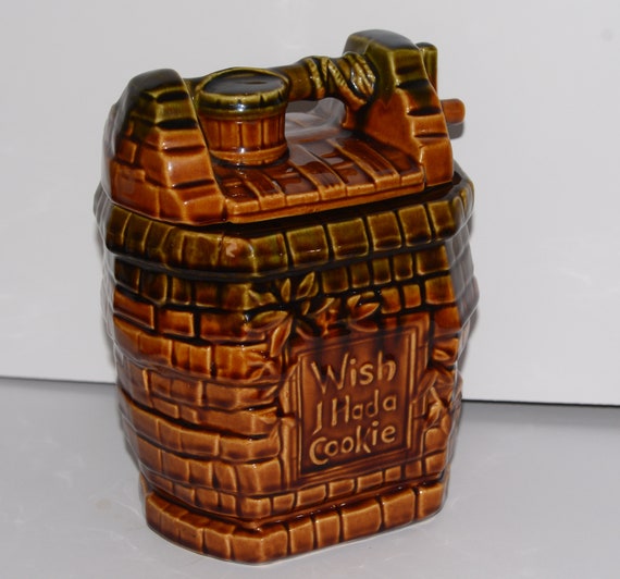 Classic McCoy Wish I had a Cookie Cookie Jar Wishing Well 1970s Mint Condition Great Pottery Vintage Cookie jar