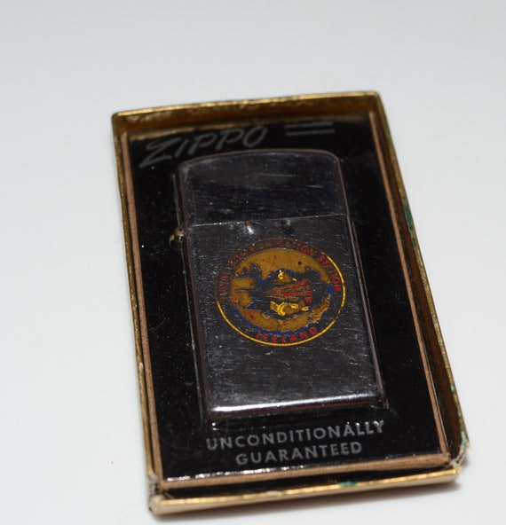 Naval Communication Center Iceland Navy Base Zippo Lighter 1974 With orginal Box