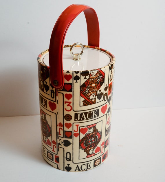 Poker Cards Bright Mid Century Ice Bucket Bucket Brigade Etsy