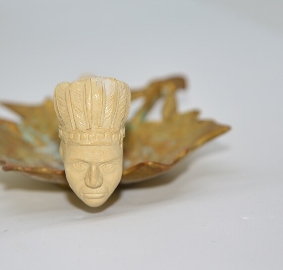 Antique France Clay Pipe Native American Indian Unused French Made White Clay Smoking pipe