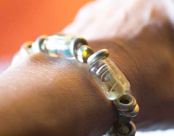 Colorful glass bead bracelet Colors of the ocean seaside Modern