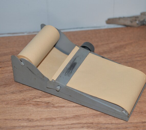 Industrial Memo Paper Pad Roller Store Counter Order Taking Loft Rusty Grey Metal Paper holder for notes, list and receipts