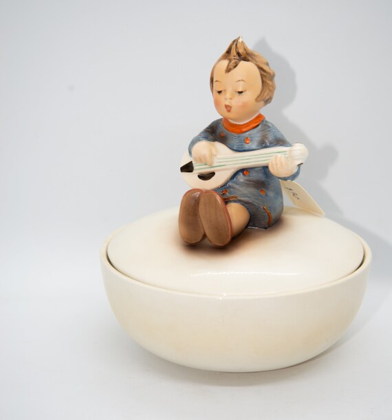 Hummel TMK 2 Joyful Candy Dish 1940-59 2nd mark Hummel German Porcelian little girl with Mandolin
