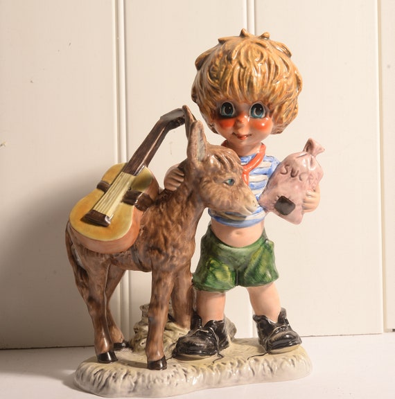 Goebel Michel T (Thomas) Figurine 1971 Best Friend Donkey Children of Paris Big Eyes French Artist Les Petits Mic 15 Little Runaway