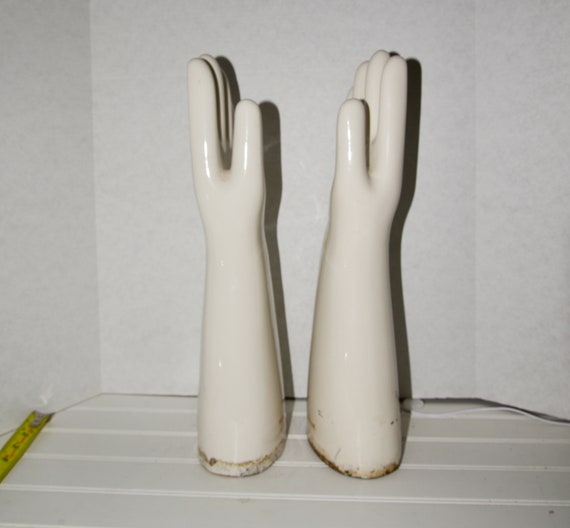 1958 Colonial Insulator Huge Size 11 Glove Molds Porcelain Heavy LEFT and Right by one or both .