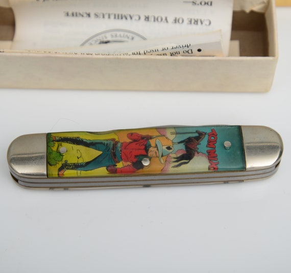 Tom Mix Pocket Knife Camillus Riders of the Silver Screen original box and paperwork 1991 pocket knife movie western collectible Tom Mix