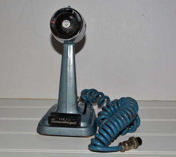 Turner SSB 2 Transistorized Microphone CB Ham radio Mic Blue Table Sitter Great Vintage communication