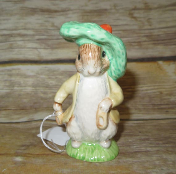 Royal Albert Benjamin Bunny Beatrix Pottery Figurine Bunny with Carrot Hat 1988