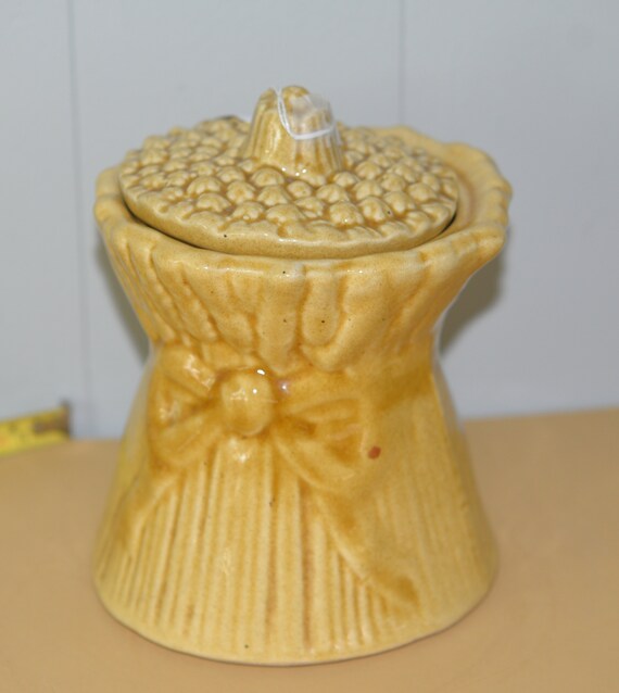 1980s Vintage House of Webster Wheat Sheef Cookie Jar Gift Ware Flour Grain Cookie