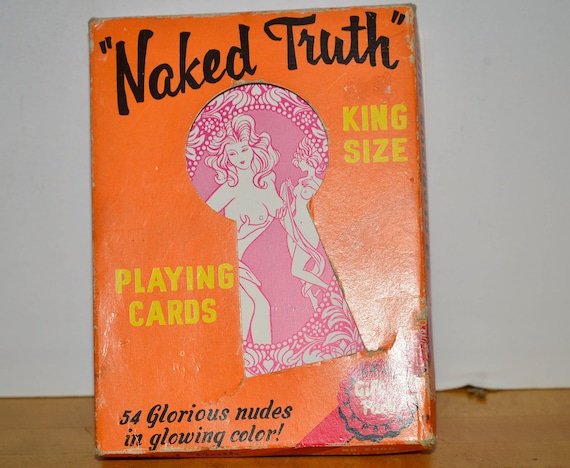 Oversized Vintage 1970-80s Adult Naked Truth Playing Cards Complete Deck of Bathing Beauties Mature Playing Cards Pin ups Complete Set