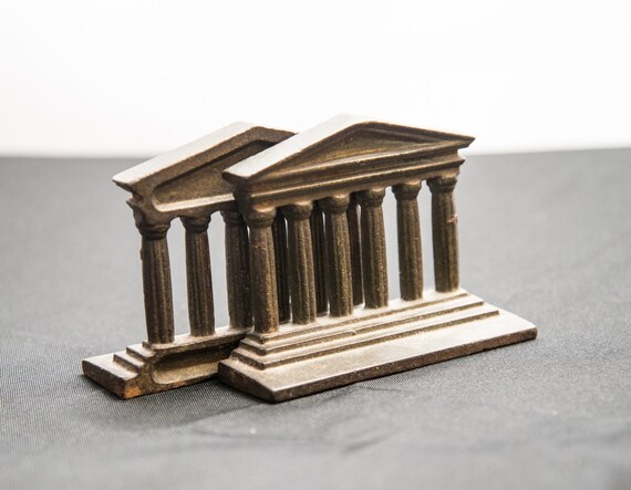 Bradley Hubbard Parthenon Book Ends Bronze over iron Vintage 1930s model 585