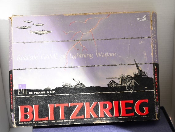 Partly Punched Avalon War Game 1965 Blitzkrieg Boxed Close to complete if not Complete Vintage Strategy game