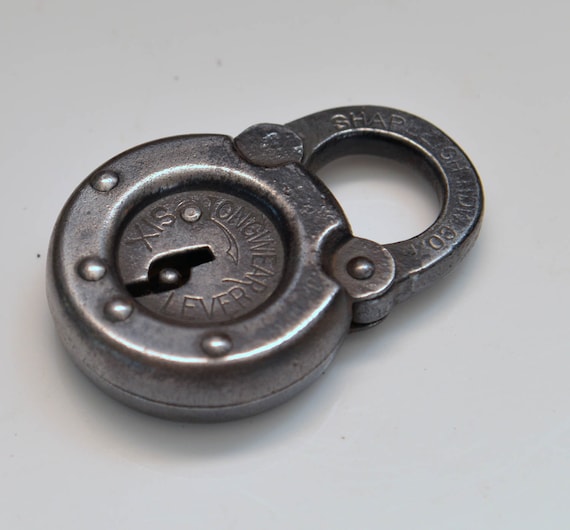 Shapleigh Round Padlock Steel Chunky Steam Punk industrial Lock Six lever padlock