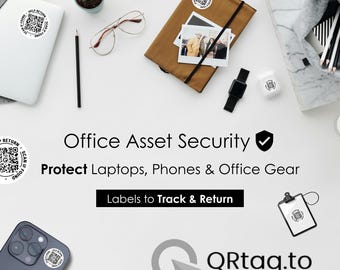 Lost Something? Scan & Return – Office Asset QR Stickers Set