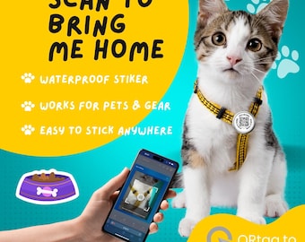 Waterproof QR Code Pet Stickers – Lost and Found, Round & Square