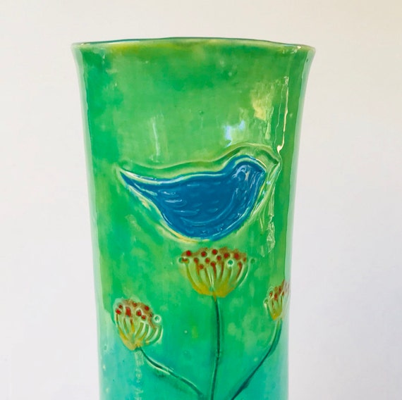 Tall Ceramic Vase Pottery Vessel Tall Vase Flower Vase Etsy