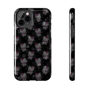 Fundas resistentes para teléfono con diseño de gatitos y galaxia, funda kawaii, funda con estrellas, regalo para amantes de los gatos, inspirada en Hello Kitty.