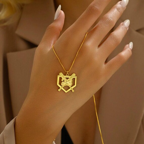 Personalized Baseball Cross Necklace: Custom Number Pendant