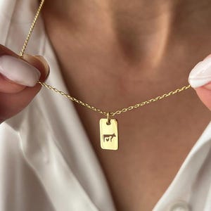 14K Gold Farm Animal Necklace: Cow, Goat & Chicken Pendant