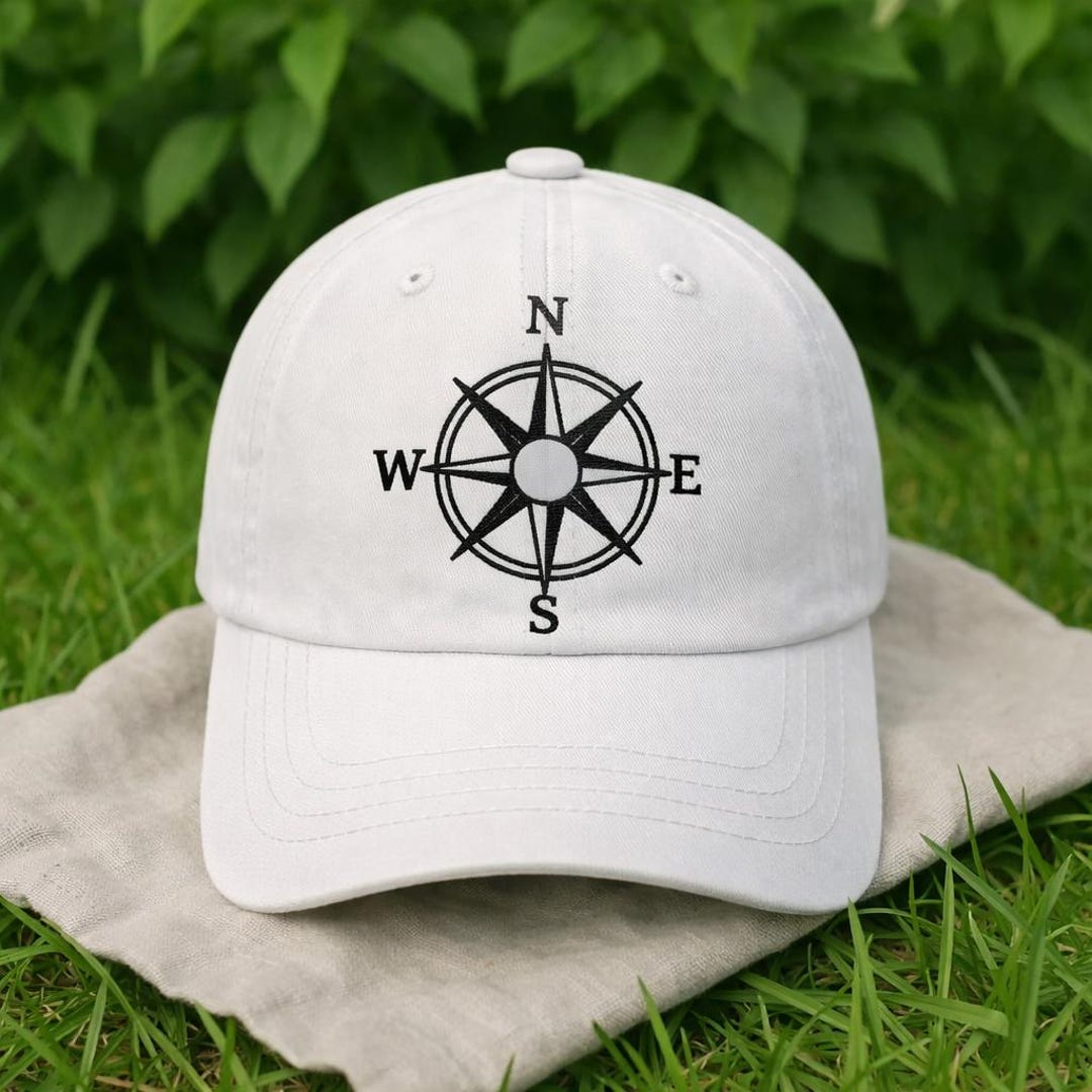 Compass Point Hat Custom Compass Baseball Cap, Minimal Direction Embroidered Hat ...