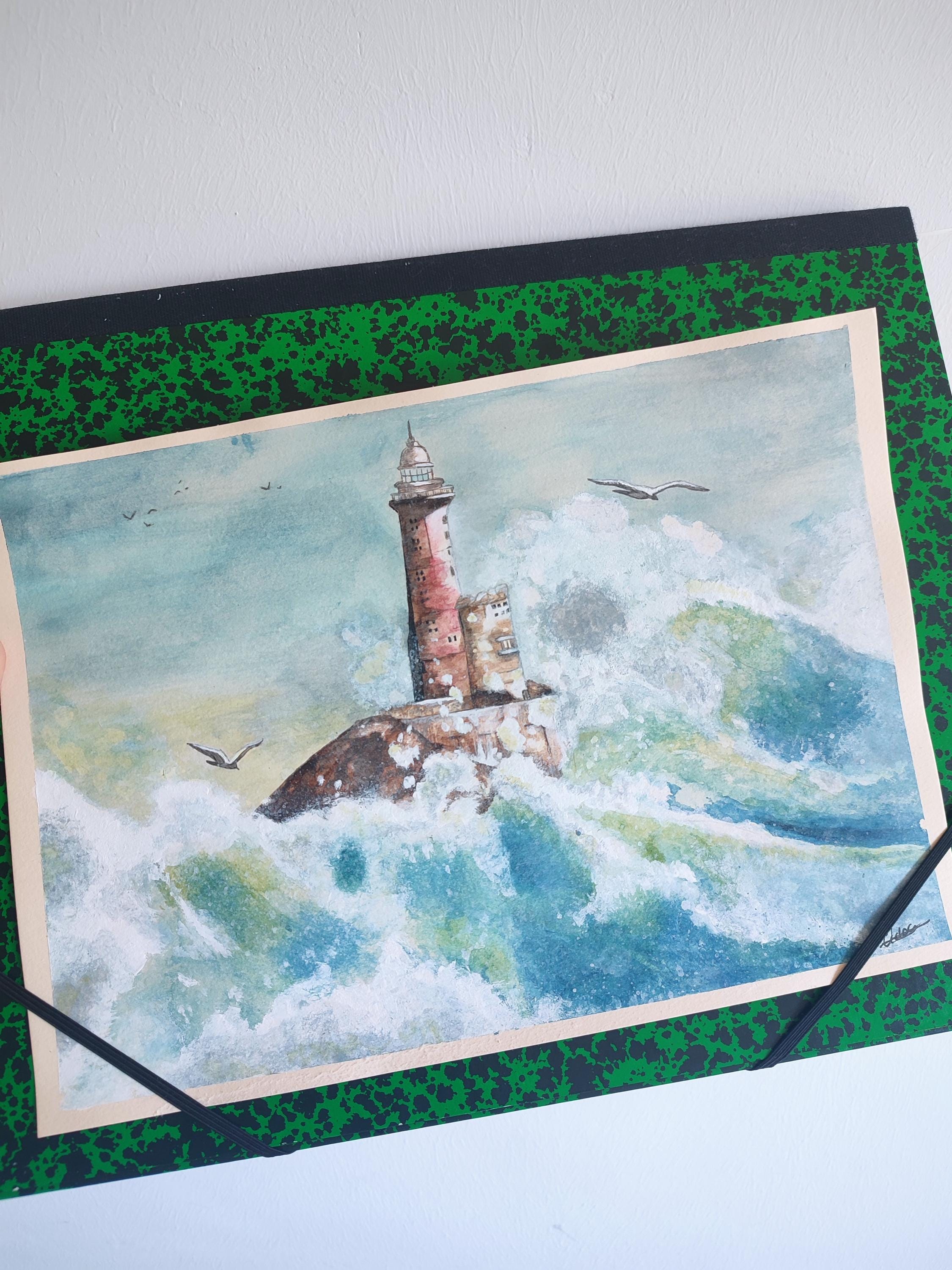 Affiche Photo Tempête Sur La Bretagne - Phare De La Jument - 70x50 Cm - Photographie Mathieu Rivrin - 9