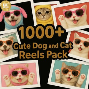 1000+ Viral Cat and Dog Videos Pack for TikTok & Reels — Faceless Pet Clips for Instagram, YouTube Shorts (Instant Download)