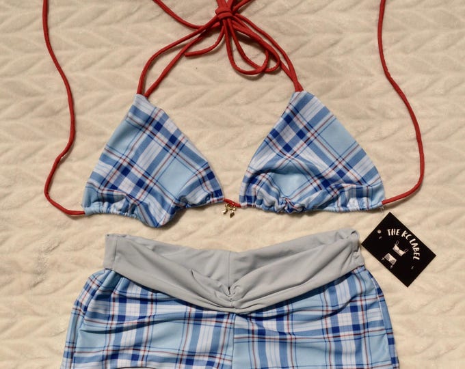 Barnes Bathing Suit- Blue Minigingham