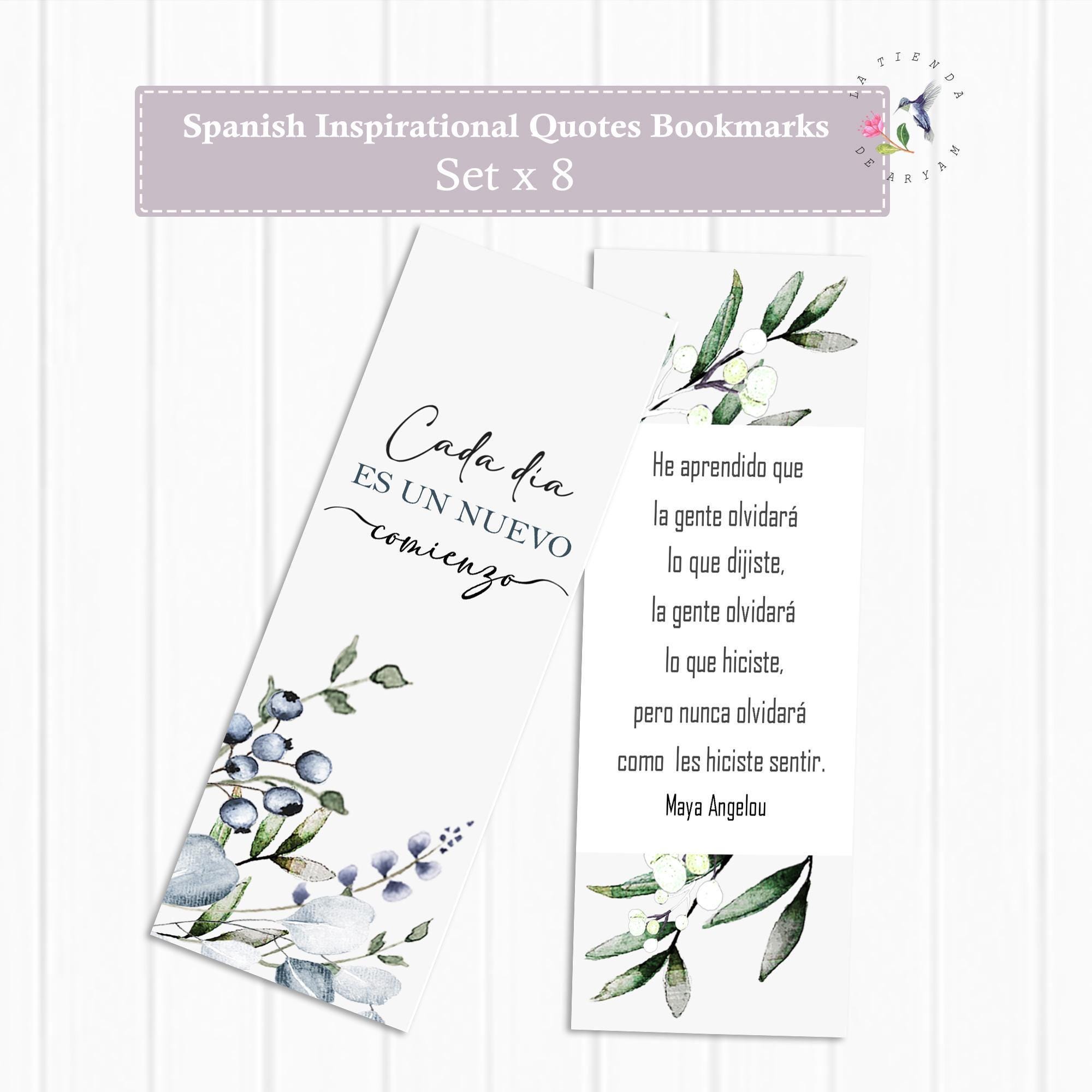Spanish Quotes Bookmarks, Printable Set of 8, 7 X 2.5 Inches, Instant ...
