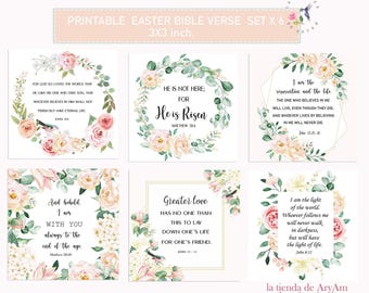 Easter Scripture Cards | Watercolor Bible Verse Prints | Christian Printable (PDF Download)