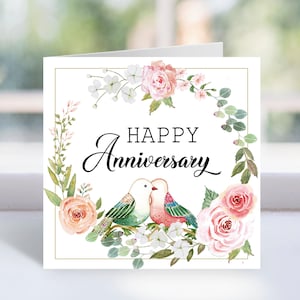 Biglietto di auguri di buon anniversario stampabile, biglietto di auguri di buon anniversario per moglie o marito, biglietto di auguri per anniversario di matrimonio, biglietto di auguri di anniversario di matrimonio stampabile