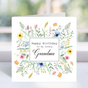 Tarjeta de feliz cumpleaños para abuela imprimible, tarjeta de feliz cumpleaños para abuela, tarjeta para abuela, regalo para abuela, descarga instantánea