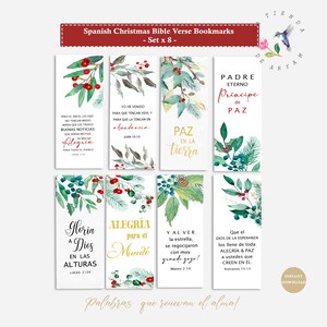 Set de 8 Separadores Bíblicos de Navidad – Versículos en Español (Descarga Instantánea)