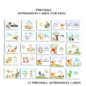 Affirmations for Kids, Positivity Cards, Motivational Cards, Daily Affirmation, Printable