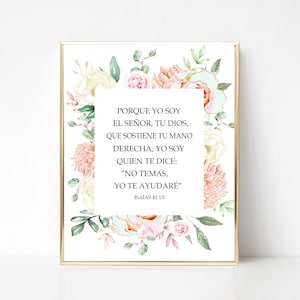 Spanish bible verse, Isaías 41:13, Porque Yo soy el Señor tu Dios, Verso de la Biblia, Spanish printable, Spanish, Español