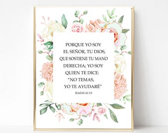 Spanischer Bibelvers-Druck, Jesaja 41:13 (Digitaler Download)