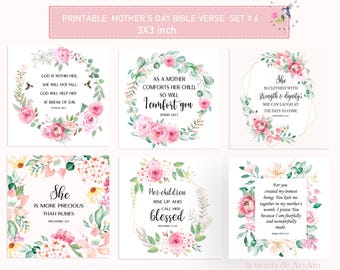 Women Scripture Cards | Floral Bible Verse Prints | Mother's Day Gift (Digital Download)