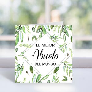 El mejor abuelo del mundo, fête des pères espagnole, carte de fête des grands-pères espagnols, carte d'anniversaire grand-père espagnol, imprimable, carte Abuelo