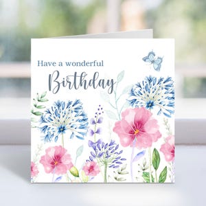 Cartão de Feliz Aniversário em Aquarela, Cartão de Feliz Aniversário para Imprimir, Cartão em Aquarela, Cartão de Aniversário Personalizado, Download Instantâneo