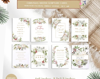 Christmas Bible Verse Cards: Printable Christian Holiday Greetings (Digital Download)