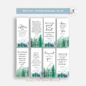 Christian Bible Bookmarks, Bible Verses Digital Bookmark,  Set of 8, 7 x 2.5 Inches, Bookmarks Inspirational , Bible Verse for  Father&#39;s Day