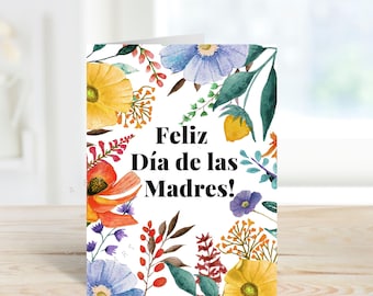 Spanish Happy Mother's Day Card, Feliz Dia de las Madres Card, Tarjeta para Madres, Feliz Día Mamá, PRINTABLE CARD