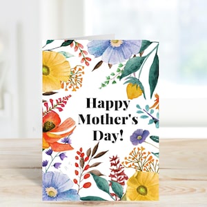 Printable Mother’s Day Card, Card For Mom,  Mother's Day Card, Happy Mother’s Day, Floral Mother’s Day Card, PRINTABLE CARD