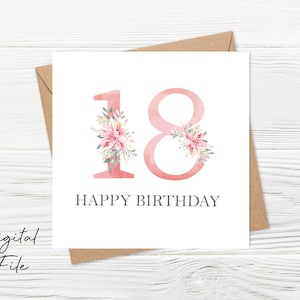 18th Birthday Card, 18th Birthday Card Printable, Spanish 18th Birthday Card, Personalised 18st Birthday Card