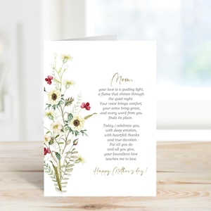 Tarjeta con poema para mamá, tarjeta con poema para el Día de la Madre, tarjeta con poema para mamá, tarjeta con poema para el Día de la Madre, tarjeta imprimible